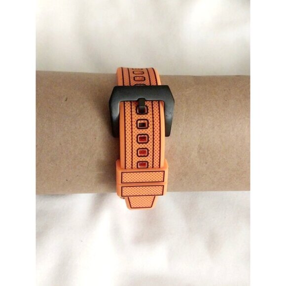 Minimalist Cartoon Style Analog Men's Watch Orange New - Picture 3 of 5
